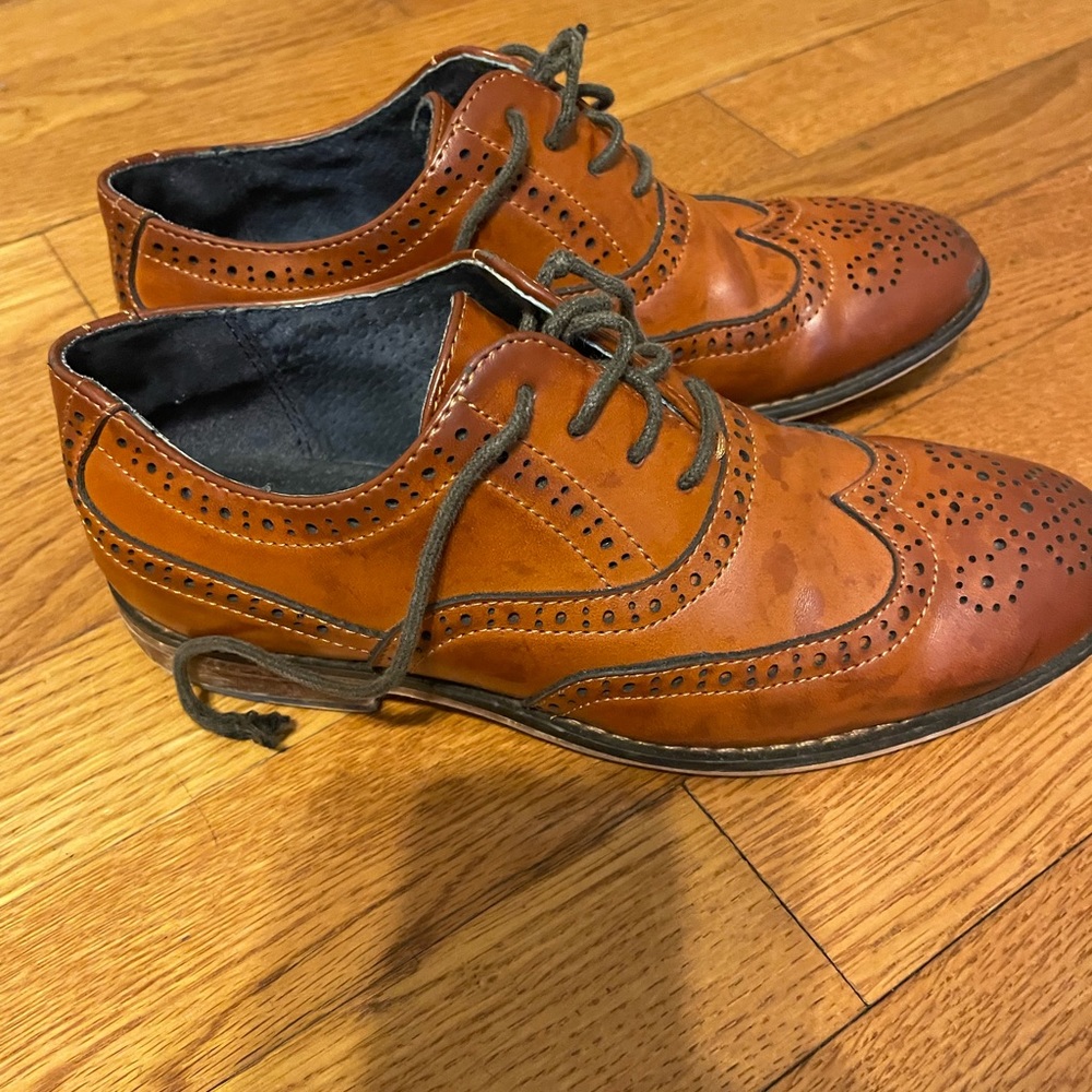 Bruno Marc Boys Wingtip Brown Dress Shoes - Picture 3 of 9